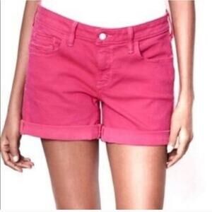 Pilcro & The Letterpress Bright Pink Cuffed Cotton Denim Jean Shorts 29